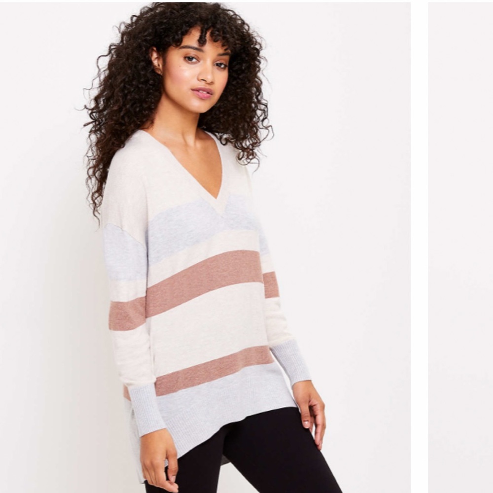 LOFT V-Neck Tunic Sweater